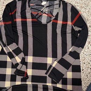 HEIMISH USA Black and Red Plaid Top